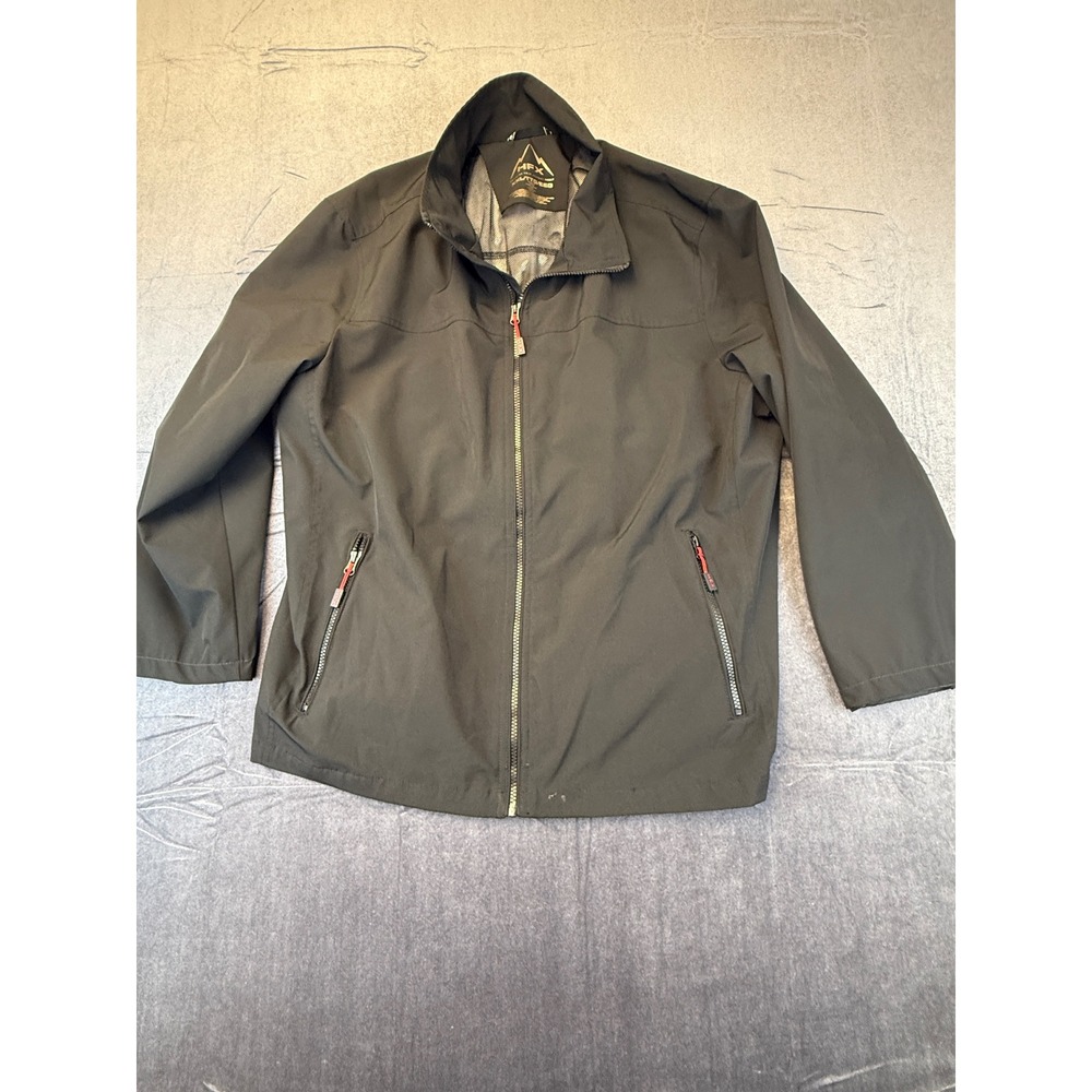 HFX Men's XXL Tall Black Softshell Jacket Full Zip Lightweight Windbreaker Coat